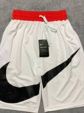 Nike Dri-FIT Breathe White Swoosh Basketball Shorts